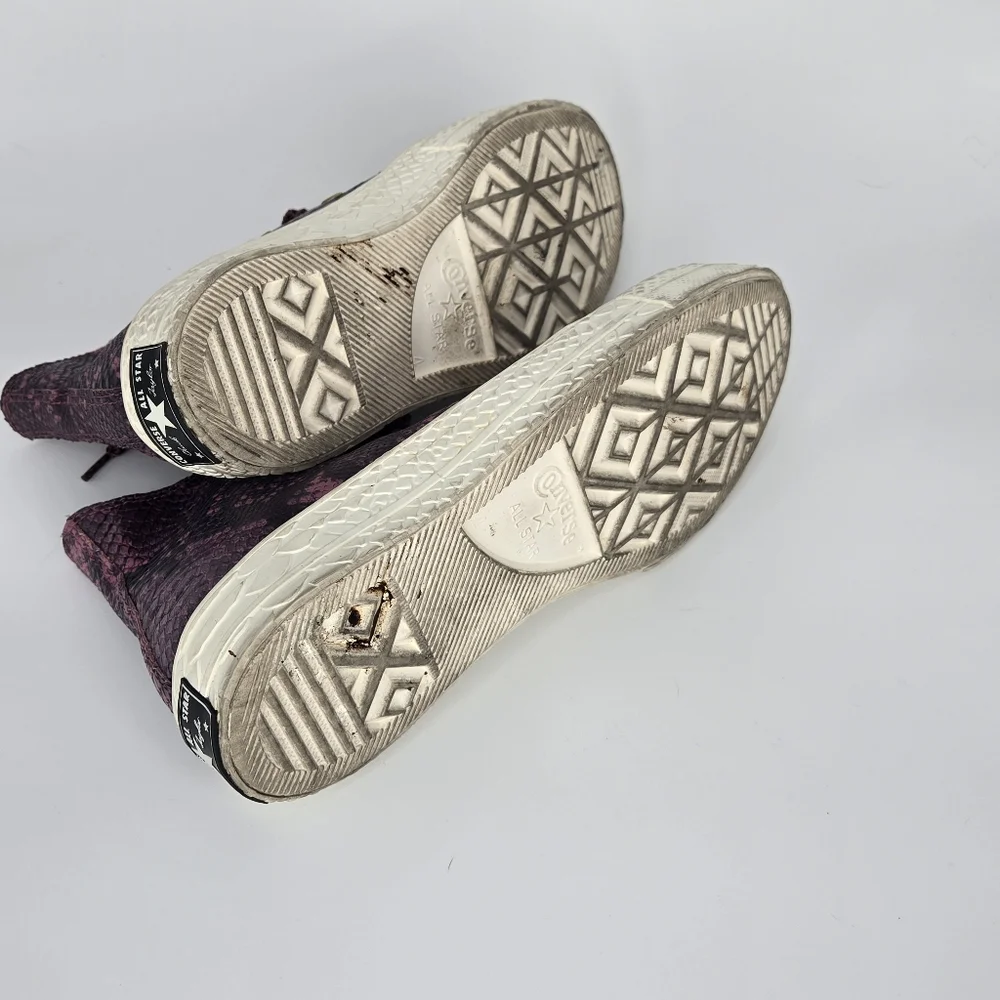 Converse chuck taylor high top sneakers purple black faux‎ snakeskin & texture 6 - Picture 8 of 10